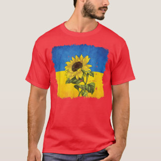 Sonnenblume ukrainische Flagge steht mit ukrainisc T-Shirt