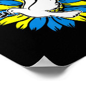 Sonnenblume ukrainische Flagge Taube Ukraine Ich s Poster (Ecke)