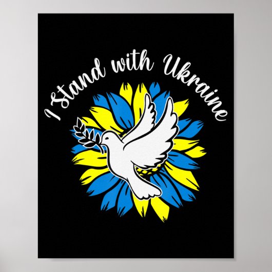 Sonnenblume ukrainische Flagge Taube Ukraine Ich s Poster (Vorne)
