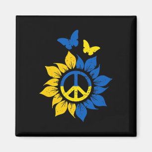 Sonnenblume Ukrainische Flagge Vintage Ich stehe m Magnet