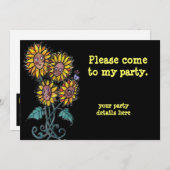 Sonnenblume Ukrainische Volkskunst. Einladung (Vorne/Hinten)