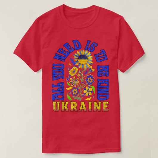 Sonnenblume Ukrainisches Shirt mit ukrainischer Fl (Design vorne)