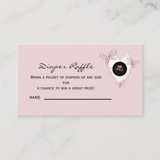 Sonnenblume Ultrasound Dusty Rose Diaper Raffel Begleitkarte (Vorderseite)