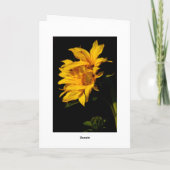 Sonnenblume und Bedeutung Karte (Rückseite)