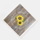 Sonnenblume und bedrücktes Holz Serviette (Ecke)