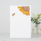 Sonnenblume und Biene Briefpapier (Stehend Vorderseite)