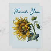 Sonnenblume und Biene: Eine lebendige Harmonie der Dankeskarte (Vorne/Hinten)