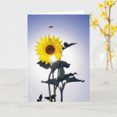 Sonnenblume und Biene Karte (Gelbe Blume)