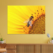 Sonnenblume und Biene Leinwanddruck (Insitu (Wohnzimmer))