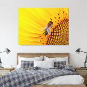 Sonnenblume und Biene Leinwanddruck (Insitu (Schlafzimmer))