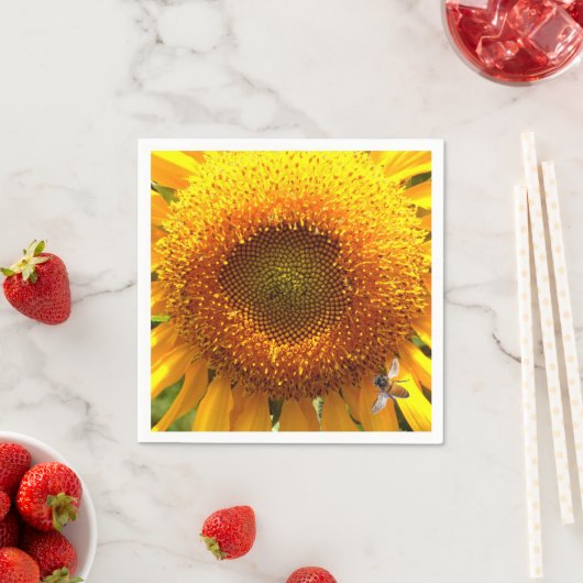 Sonnenblume und Biene Serviette (Beispiel)