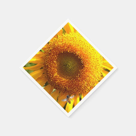 Sonnenblume und Biene Serviette (Ecke)