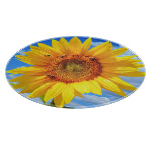 Sonnenblume und Bienen Schneidbrett Schneidebrett