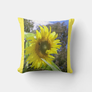 Sonnenblume und Bienenkissen Kissen