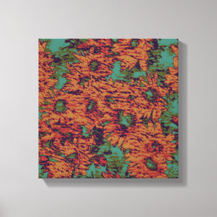 Sonnenblume- und Blatttarnungsmuster an Leinwanddruck