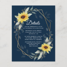 Sonnenblume und blau-geometrische Hochzeit