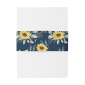 Sonnenblume und blau-geometrische Hochzeit Einladungsbanderole (Rückseitenbeispiel)