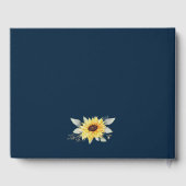 Sonnenblume und blau-geometrische Hochzeit Gästebuch (Rückseite)