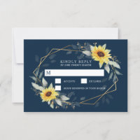 Sonnenblume und blau-geometrische Hochzeit