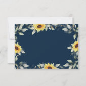 Sonnenblume und blau-geometrische Hochzeit RSVP Karte (Rückseite)