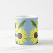 Sonnenblume-und Blauhäher-Tasse Kaffeetasse (Mittel)