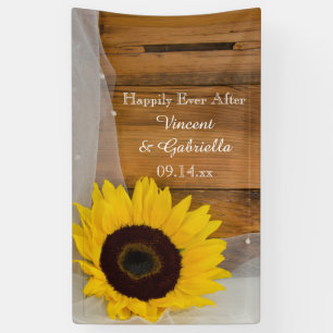 Sonnenblume und Braut Veil Country Wedding Banner