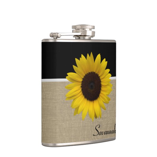 Sonnenblume und Burlap Flachmann (Rechts)