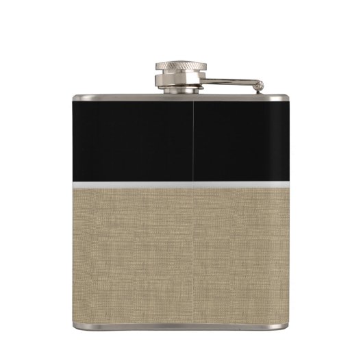 Sonnenblume und Burlap Flachmann (Rückseite)