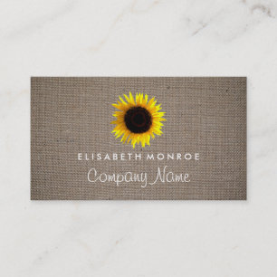 Sonnenblume und Burlap, Floristry Visitenkarte