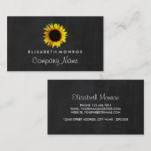 Sonnenblume und Chalkboard, Floristi Visitenkarte (Vorne/Hinten)