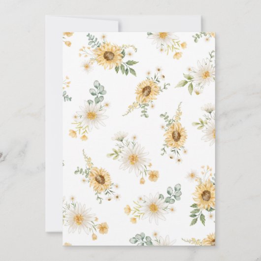 Sonnenblume und Daisy Bridal Dusche Einladung (Rückseite)