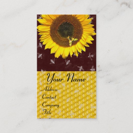 SONNENBLUME UND HONENBIE, BLÜHEN, BLÜHEN VISITENKARTE (Vorderseite)
