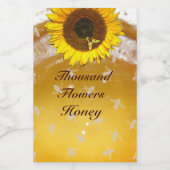 SONNENBLUME UND HONENBIE, RINKEN, RINDFLEISCH LEBENSMITTELETIKETT (Einzelnes Label)