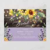 Sonnenblume und Lavender Bridal Rustikale Dusche Postkarte (Vorderseite)