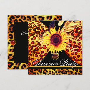 SONNENBLUME UND LEOPARDENFELL-BOGEN SOMMER-GARTEN- EINLADUNG