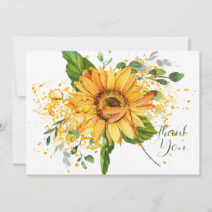 Sonnenblume und Libelle Flecken Thanksgiving Karte