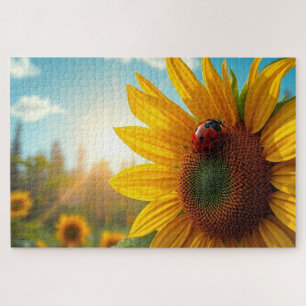 Sonnenblume und Marienkäfer Puzzle