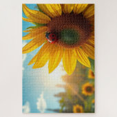 Sonnenblume und Marienkäfer Puzzle (Vertikal)
