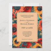 Sonnenblume und Mohnreverie Einladung (Vorderseite)