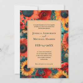 Sonnenblume und Mohnreverie Einladung