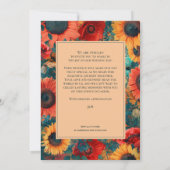 Sonnenblume und Mohnreverie Einladung (Rückseite)