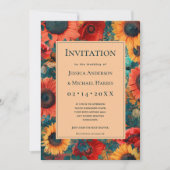 Sonnenblume und Mohnreverie Einladung (Vorderseite)