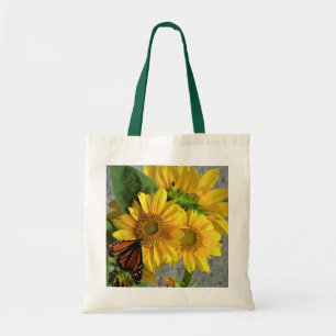 Sonnenblume und Monarch Butterfly Tote Beutel Tragetasche