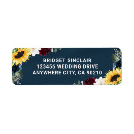 Sonnenblume und Navy Blue Magnolia Burgundy Weddin