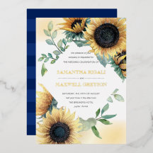 Sonnenblume und Navy Blue Rustic Wedding