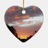 SONNENBLUME UND PINK SOMMER SONNENGESCHMACK HERZ KERAMIK ORNAMENT (Hinten)