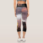 SONNENBLUME UND PINK SOMMERSONNE CAPRI LEGGINGS (Rückseite)