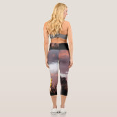 SONNENBLUME UND PINK SOMMERSONNE CAPRI LEGGINGS (Rückseite)