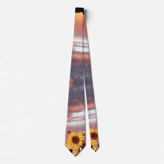 SONNENBLUME UND PINK SOMMERSONNE KRAWATTE (Vorderseite)