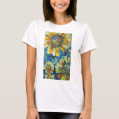 Sonnenblume- und Polk-ein-Punkt-T - Shirts (Vorderseite)